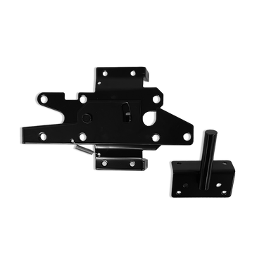 STANDARD PVC GATE LATCH - 2-SIDED LOCKABLE - STAINLESS STEEL - BLACK